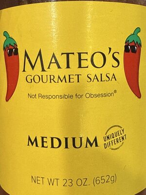 Mateo’s Gourmet Salsa (Medium) front packaging