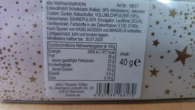 Unknown ingredients label