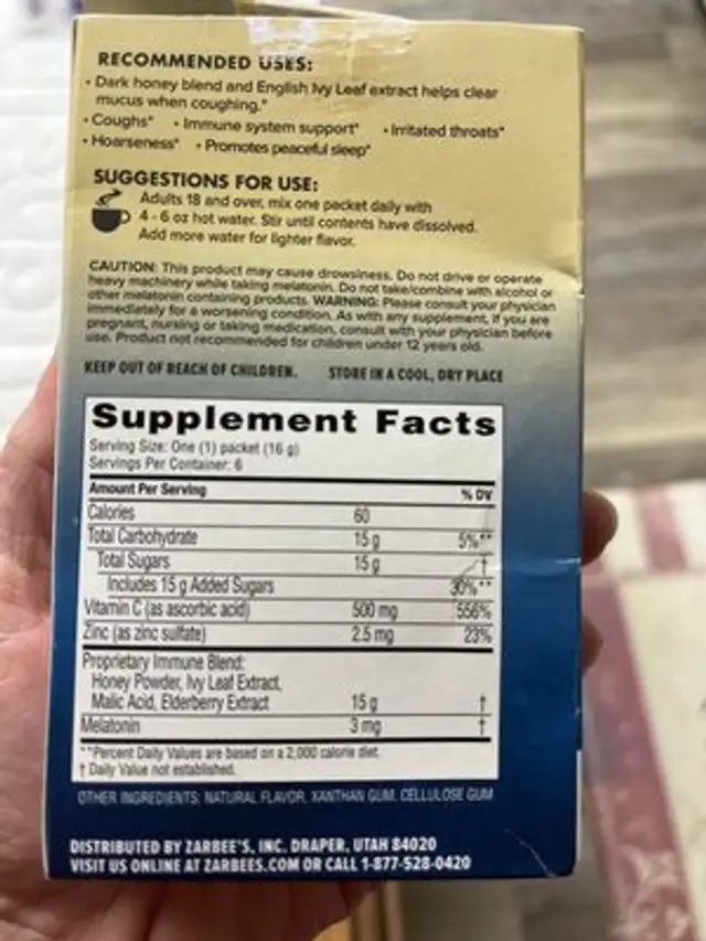 Unknown ingredients label
