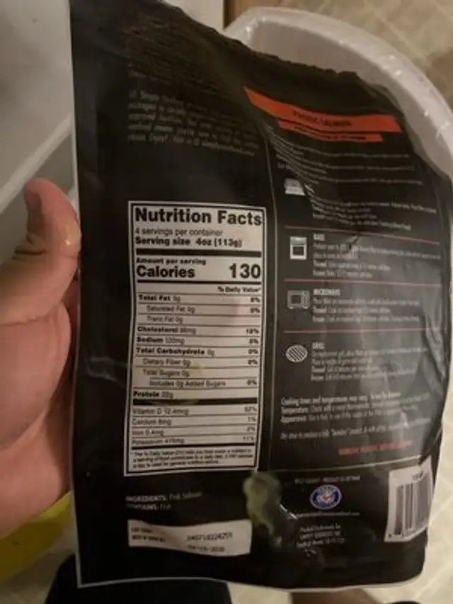 Seafood omega 3 wild pacific salmon nutrition facts table