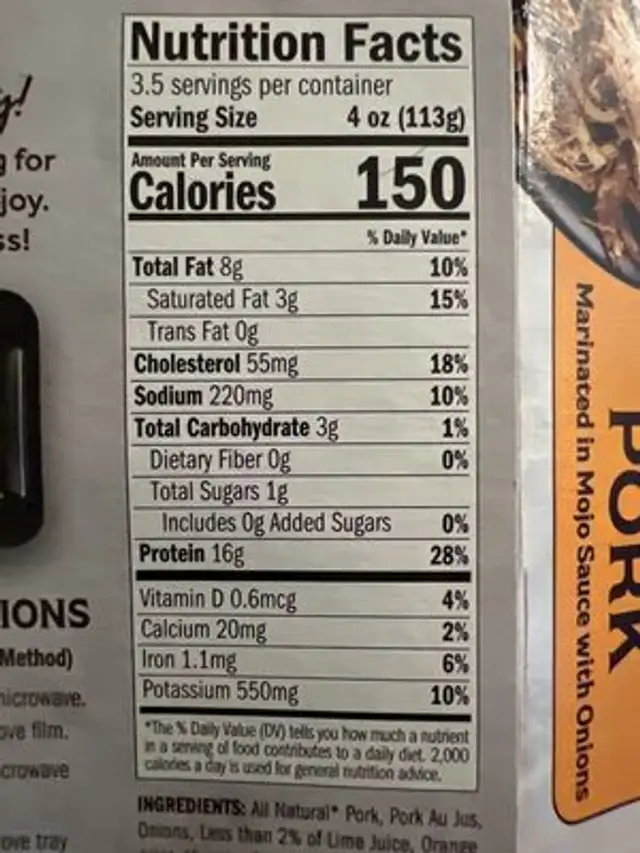 Roasted Pork - Eat Fresco - Eat Fresco - Eat Fresco nutrition facts table