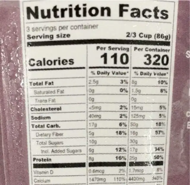 Whipped greek Yogurt chocolate hazelnut nutrition facts table