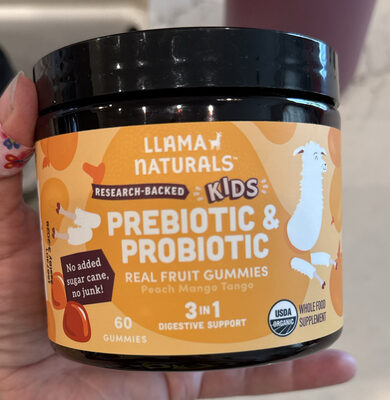 Kids Prebiotic & Probiotic Real Fruit Gummies Peach Mango Tango