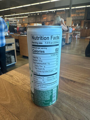 Oat Milk Matcha Latte nutrition facts table