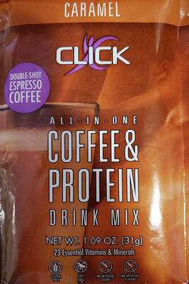 Caramel Coffee & Protein Drink Mix front packaging