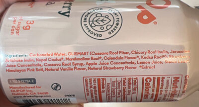 Strawberry Vanilla ingredients label