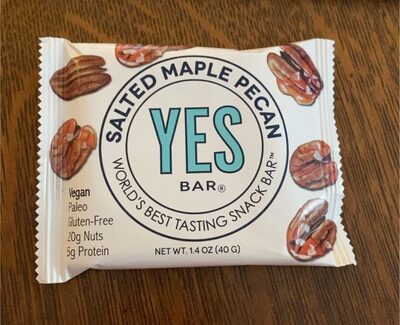 Salted Maple Pecan Yes Bar front packaging