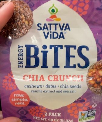 Sattva vida energy bites - chia crunch