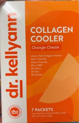 Orange cream collagen cooler front packaging