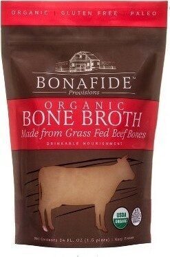 Organic bone broth made from grass fed beef bones