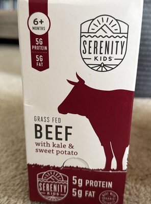 Beef with kale & sweet potato front packaging