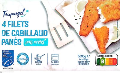 4 filets de cabillaud panés