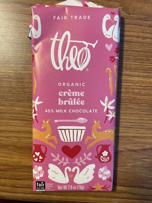 organic crème brûlée milk chocolate front packaging