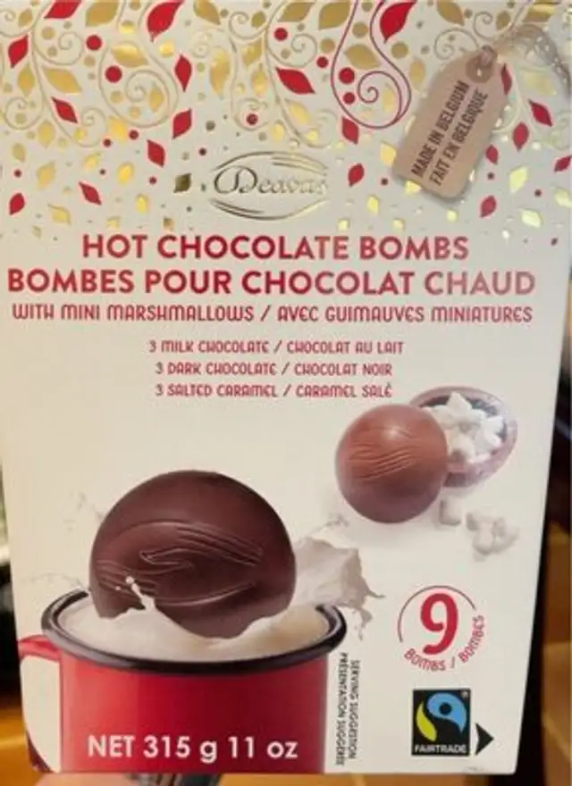 Bombe pour chocolat chaud front packaging