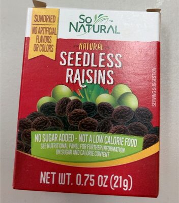 Seedless raisins