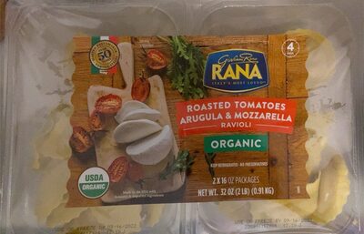 Roasted Tomatoes Arugula & Mozzarella Ravioli Organic