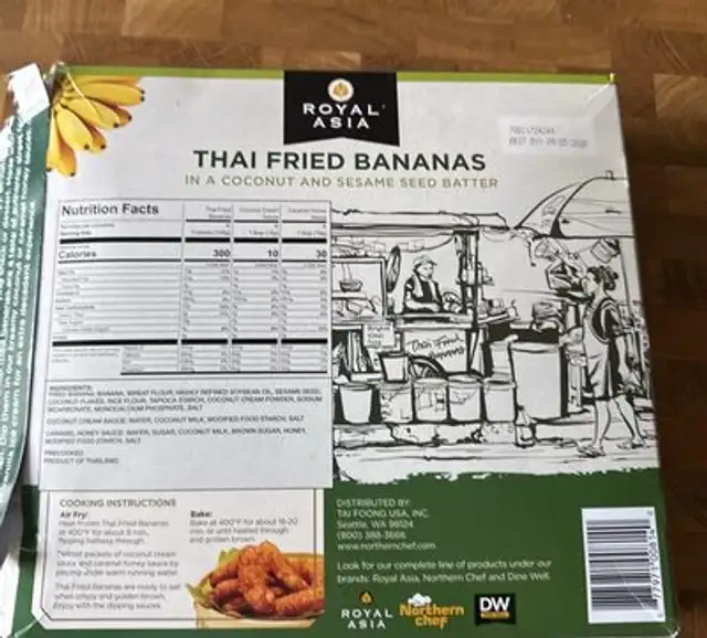 Thai Fried Bananas nutrition facts table