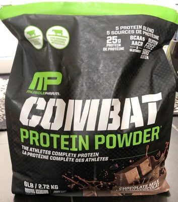 Combat protein powder front packaging