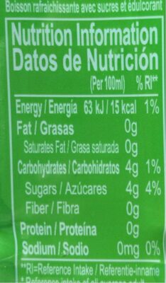 Aloe Vera Drink nutrition facts table