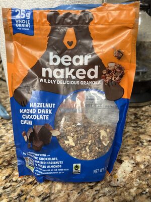 Hazelnut Almond Dark Chocolate Granola front packaging