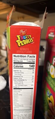 Fruity Pebbles front packaging