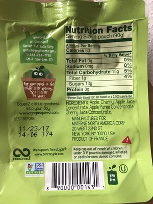 Variety Pack (Cheery Cherry, Pear Cinnamon) Fruit on the Go front packaging