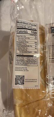 AUTHENTIC BRAIDED BRIOCHE nutrition facts table
