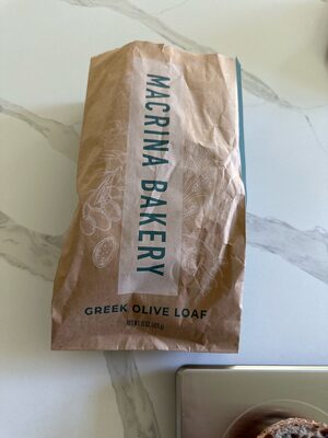 Macrina bakery, greek olive loaf front packaging