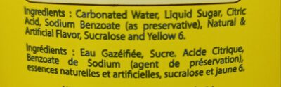 Fruit Champagne ingredients label