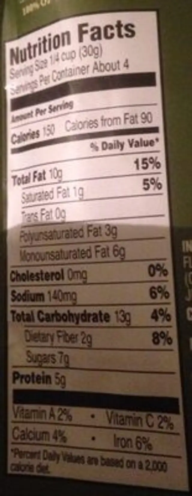 Naturally Pomegranate Flavored Pistachios Glazed Mix nutrition facts table
