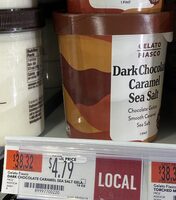 Gelato fiasco, gelato, sea salt dark chocolate caramel