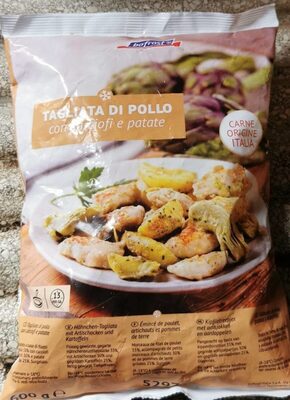 Tagliata di pollo carciofi e patate