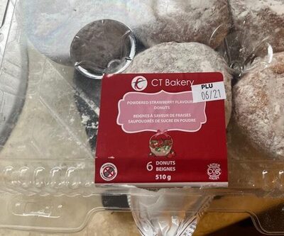 Powdered strawberry donuts