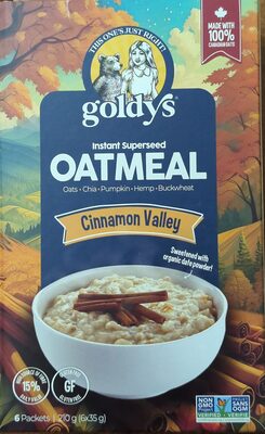 Instant Superseed Oatmeal - Cinnamon Valley