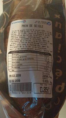 Pain de seigle front packaging