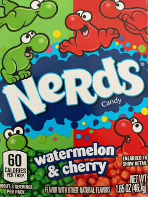 Watermelon and Cherry Nerds front packaging