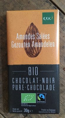 Chocolat noir amandes salées front packaging
