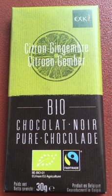 Chocolat noir Citron-Gingembre, 30 g