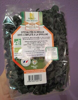 Pâtes à la spiruline front packaging