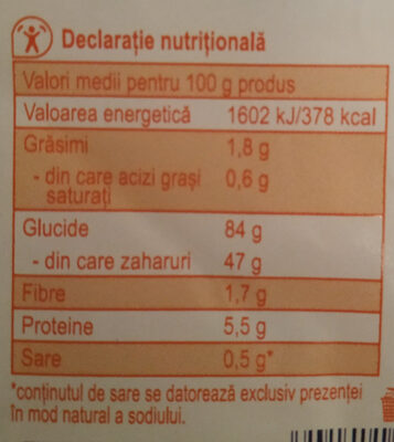 Grâu integral expandat cu cacao și miere nutrition facts table