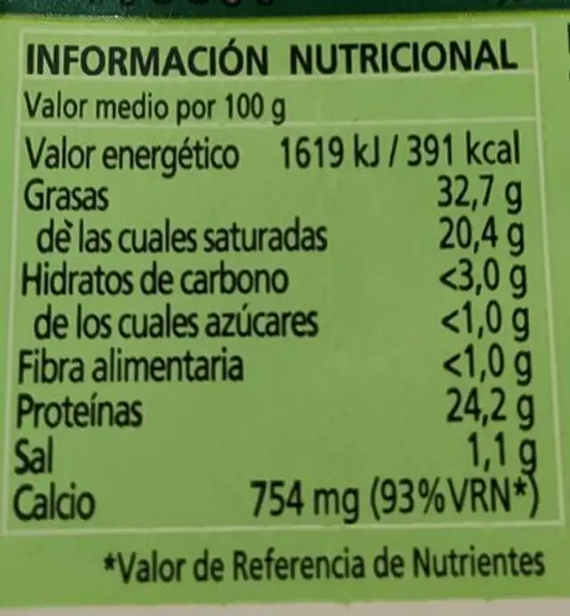 Queso mezcla semicurado bonarea nutrition facts table