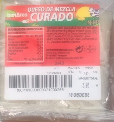 Queso de mezcla curado