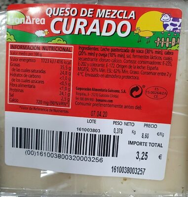 Queso de mezcla Curado