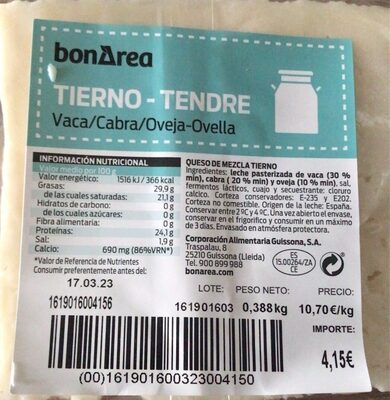 Queso de mezcla tierno