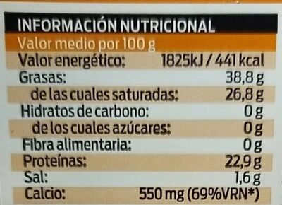 queso madurado de cabra nutrition facts table