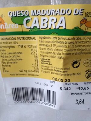 Queso madurado de cabra