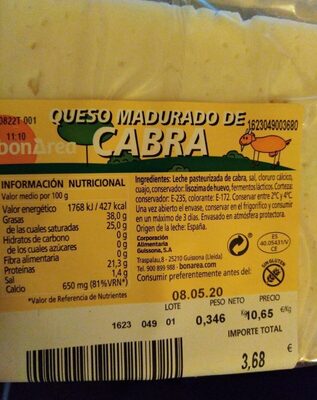 Queso madurado de cabra