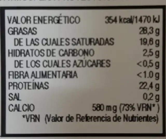 Queso de mezcla tierno bajo contenido en sal nutrition facts table