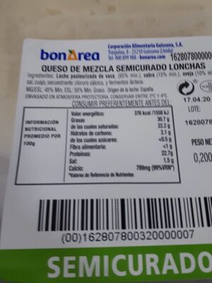 Queso de mezcla semicurado front packaging
