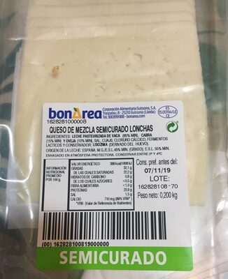 Queso de mezcla semicurado lonchas